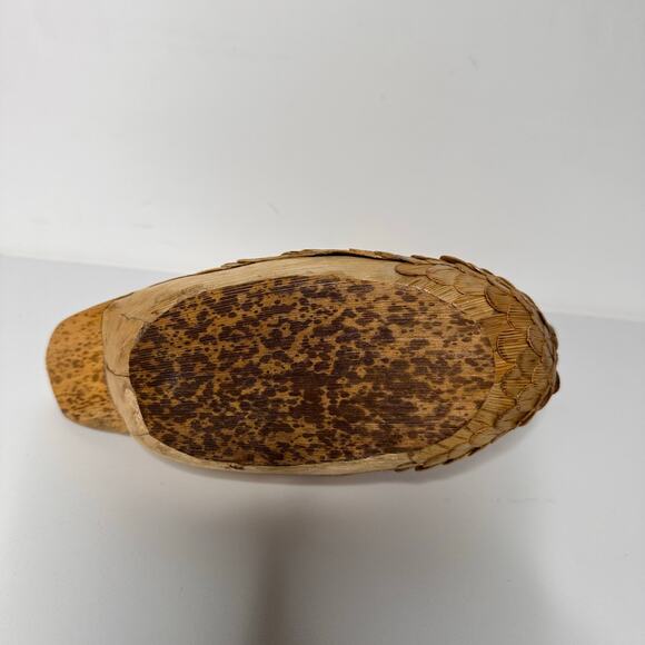 Vintage Shanghai Handicrafts Wooden Corn Husk Duck Handmade Art Decor Wicker - Picture 6 of 8